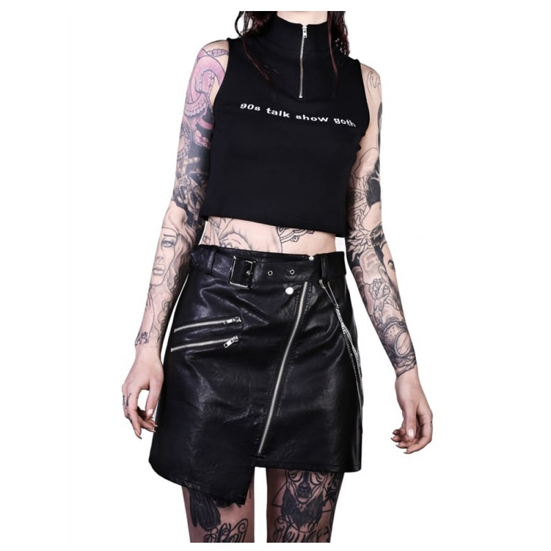 Women Gothic Skirt Leather Vrouwen Lederen Skirt Emo Skirt